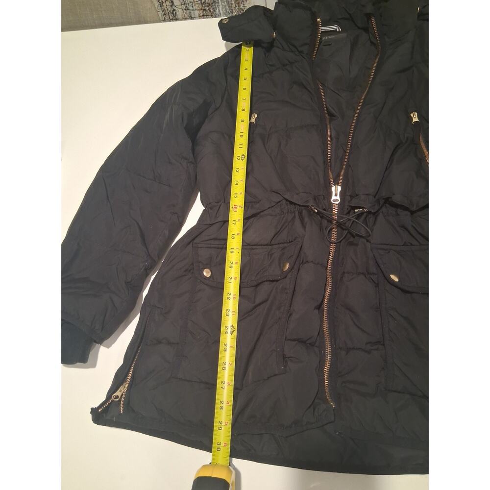 J.Crew Chateau Puffer Jacket Women's Large Black PrimaLoft Insulated Hooded Coat - Picture 5 of 13